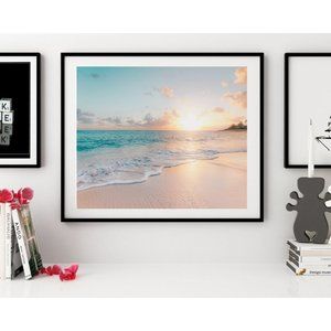 Beach Wall Art Print Home Wall Decor 14x18 framed